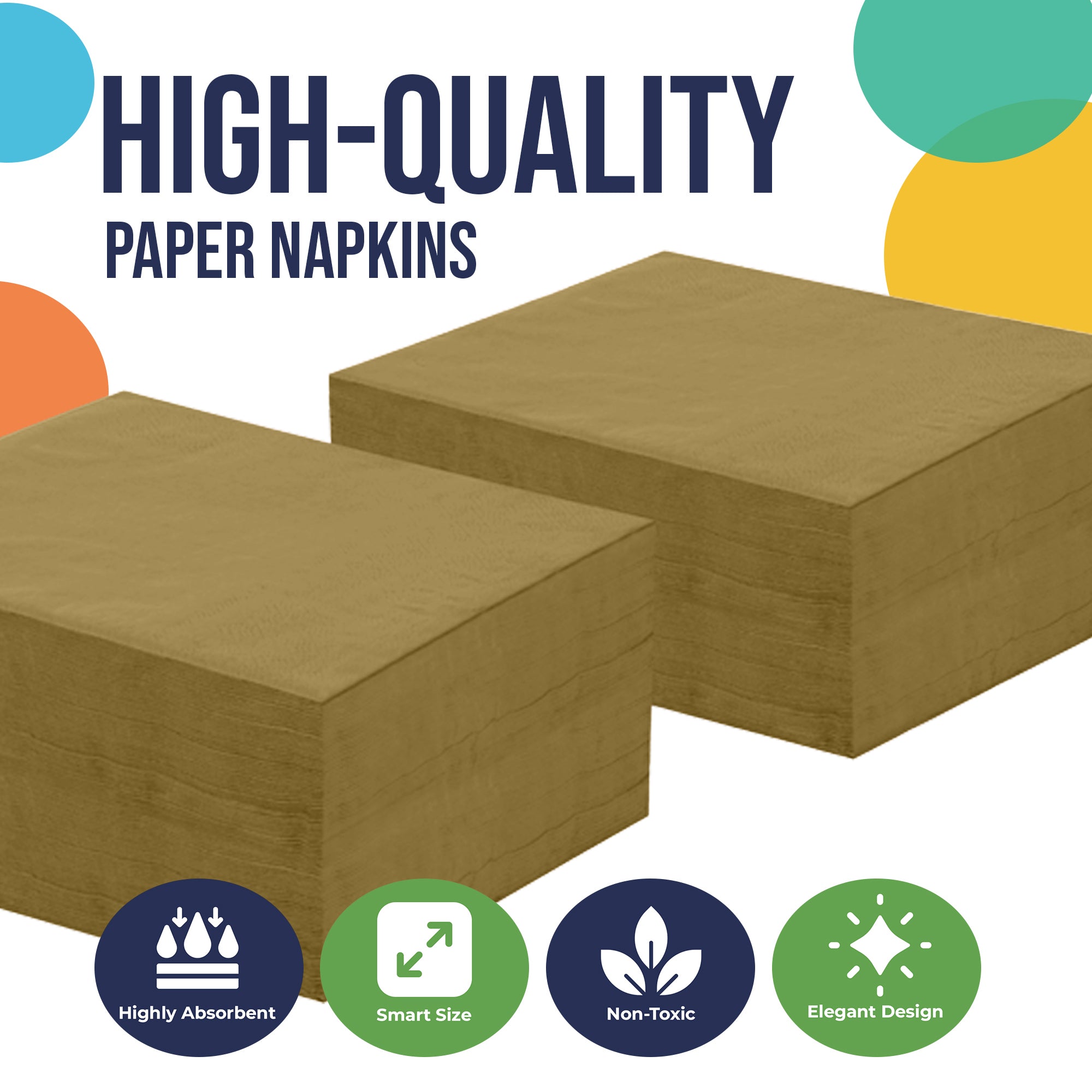 Gold Luncheon Napkins - 6.75 in. | 100 Count