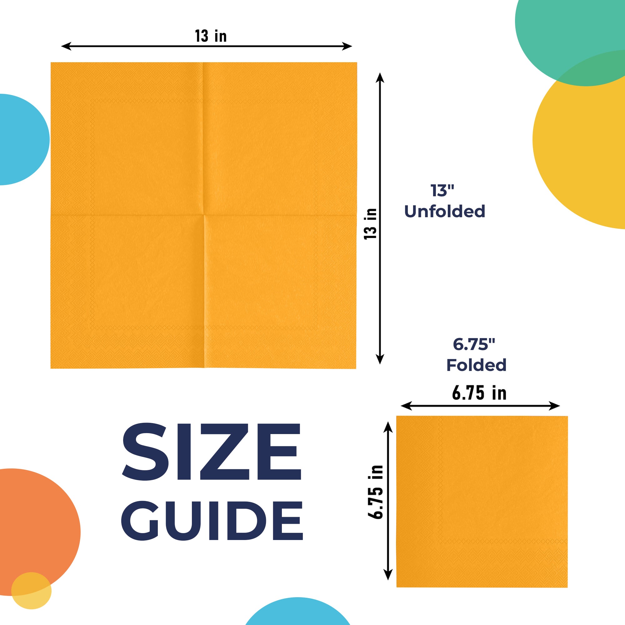 Yellow Luncheon Napkins - 6.75 in. | 100 Count
