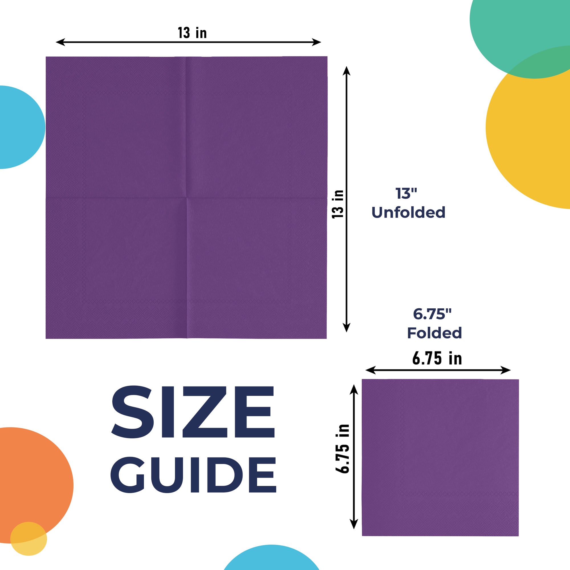 Purple Luncheon Napkins - 6.75 in. | 100 Count