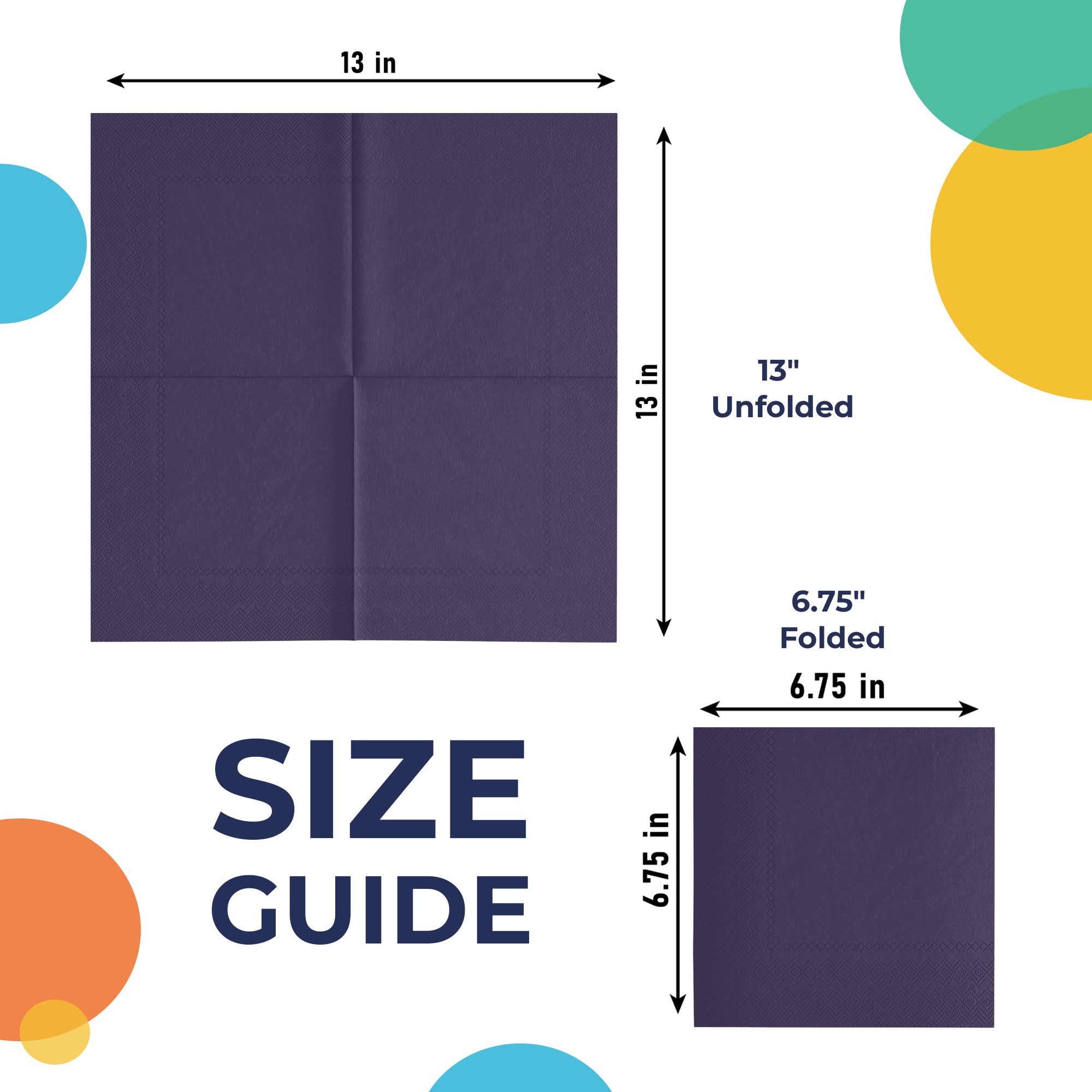 Dark Purple Luncheon Napkins | 6.75 in. x 6.75 in. | 100 Count