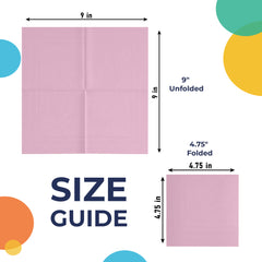 Pink Beverage Napkins | 4.75 in. x 4.75 in. | Case of 3600