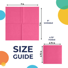 Cerise Beverage Napkins | 4.75 in. x 4.75 in. | 50 Count