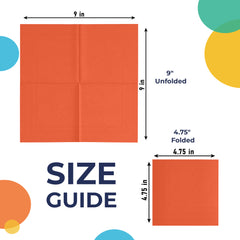 Orange Beverage Napkins | 4.75 in. x 4.75 in. | 100 Count