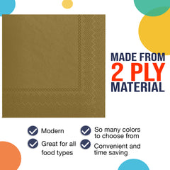 Gold Luncheon Napkins - 6.75 in. | 100 Count