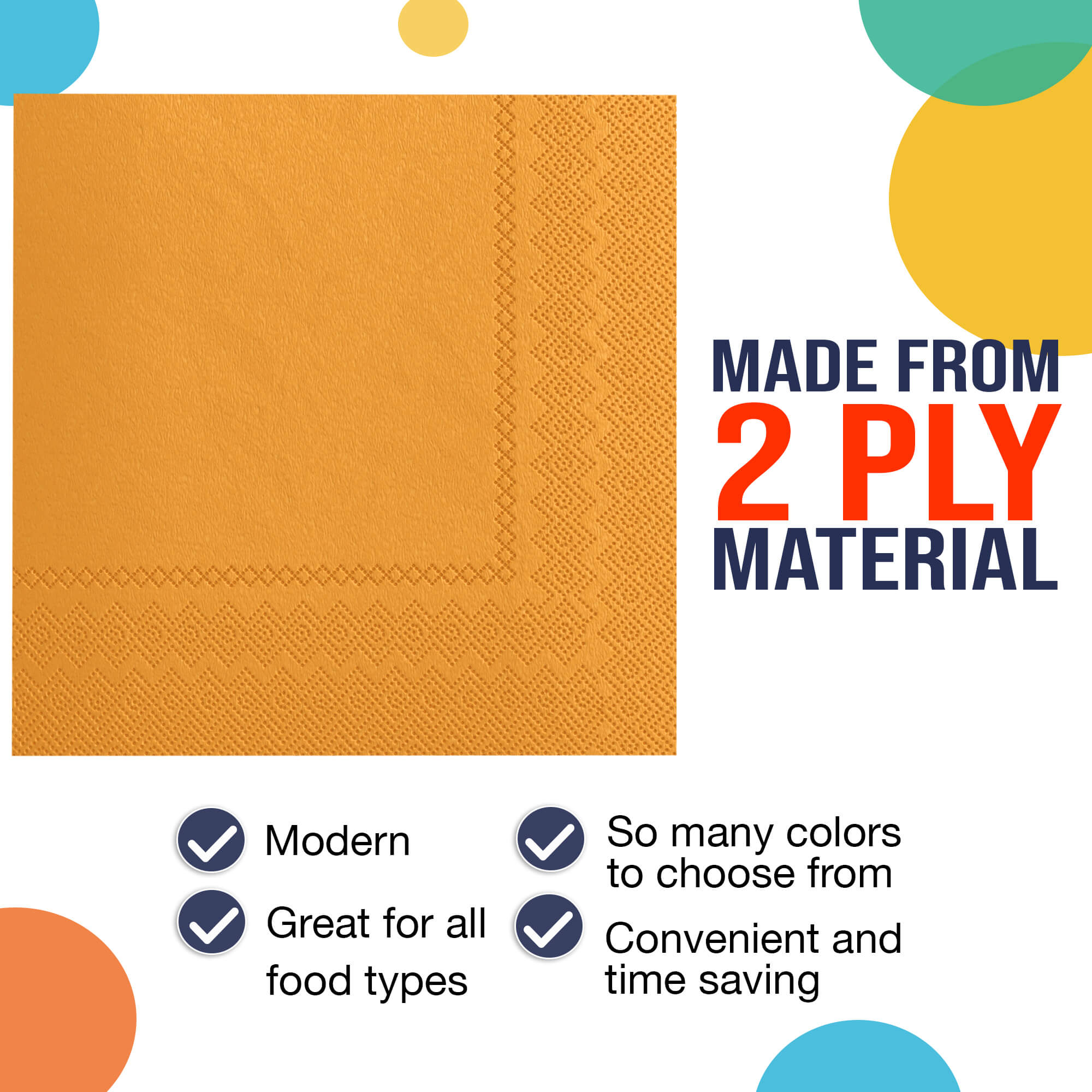 Yellow Beverage Napkins | 20 Count