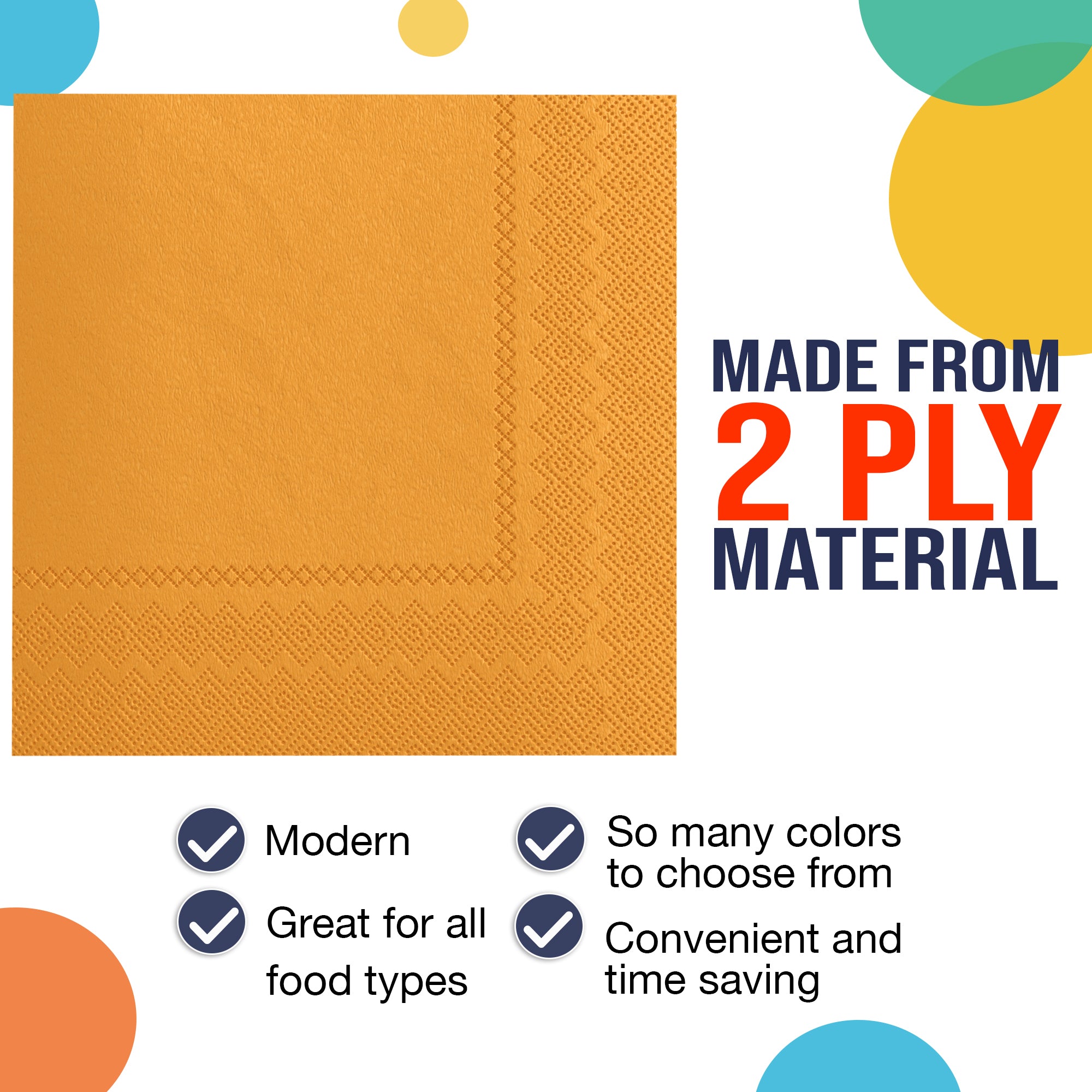 Yellow Luncheon Napkins - 6.75 in. | 100 Count