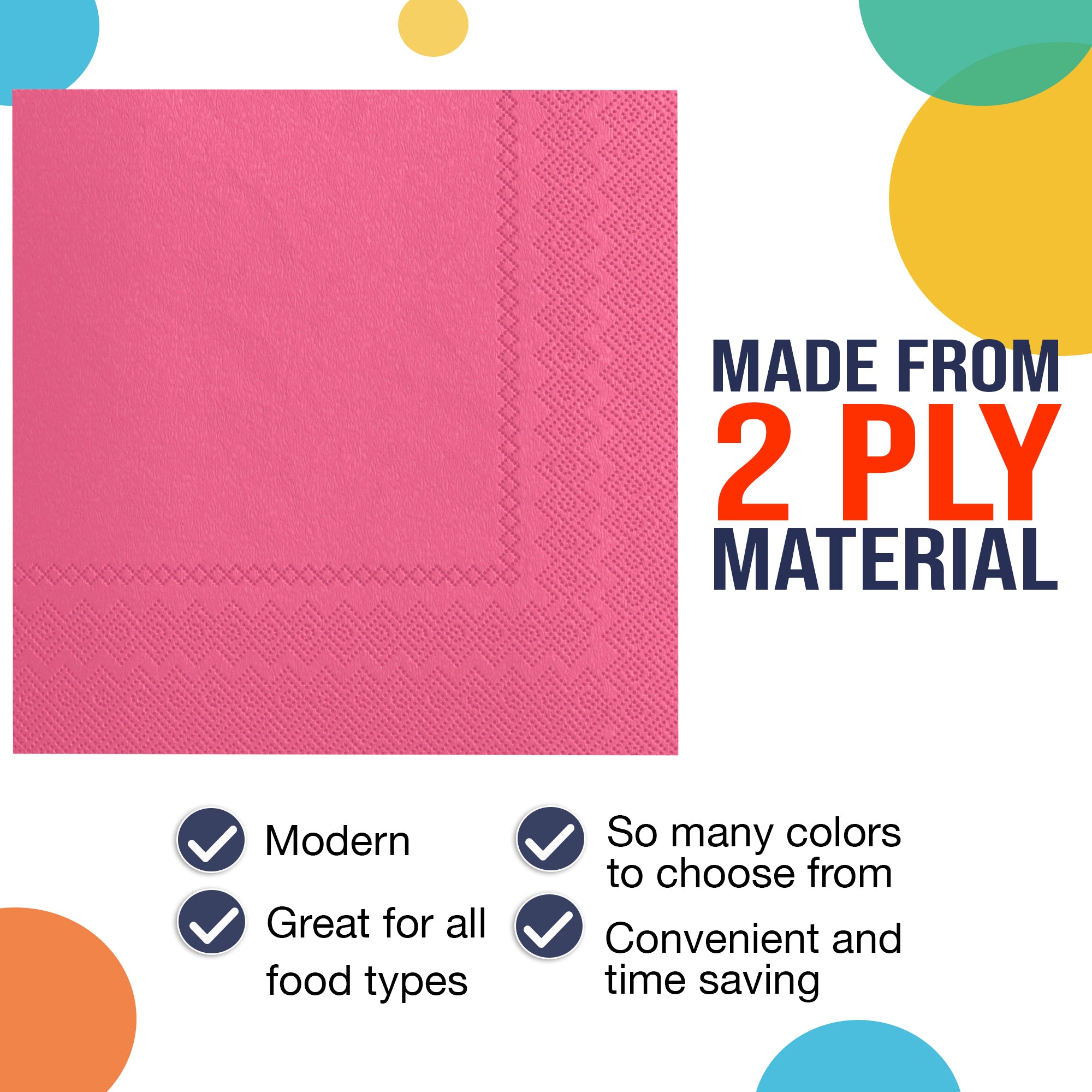 Cerise Luncheon Napkins - 6.75 in. | 100 Count