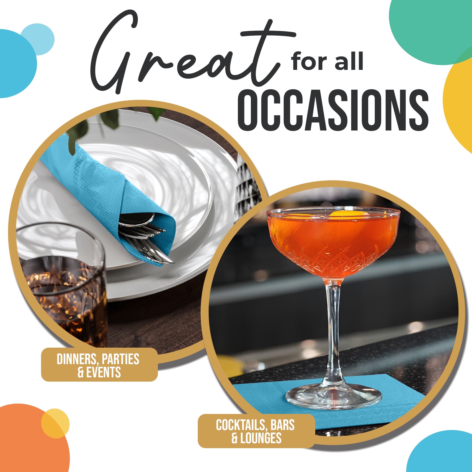 Turquoise Luncheon Napkins | 6.75 in. X 6.75 in. | 20 Count