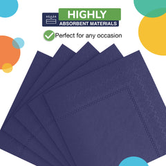 Navy Beverage Napkins | 50 Count