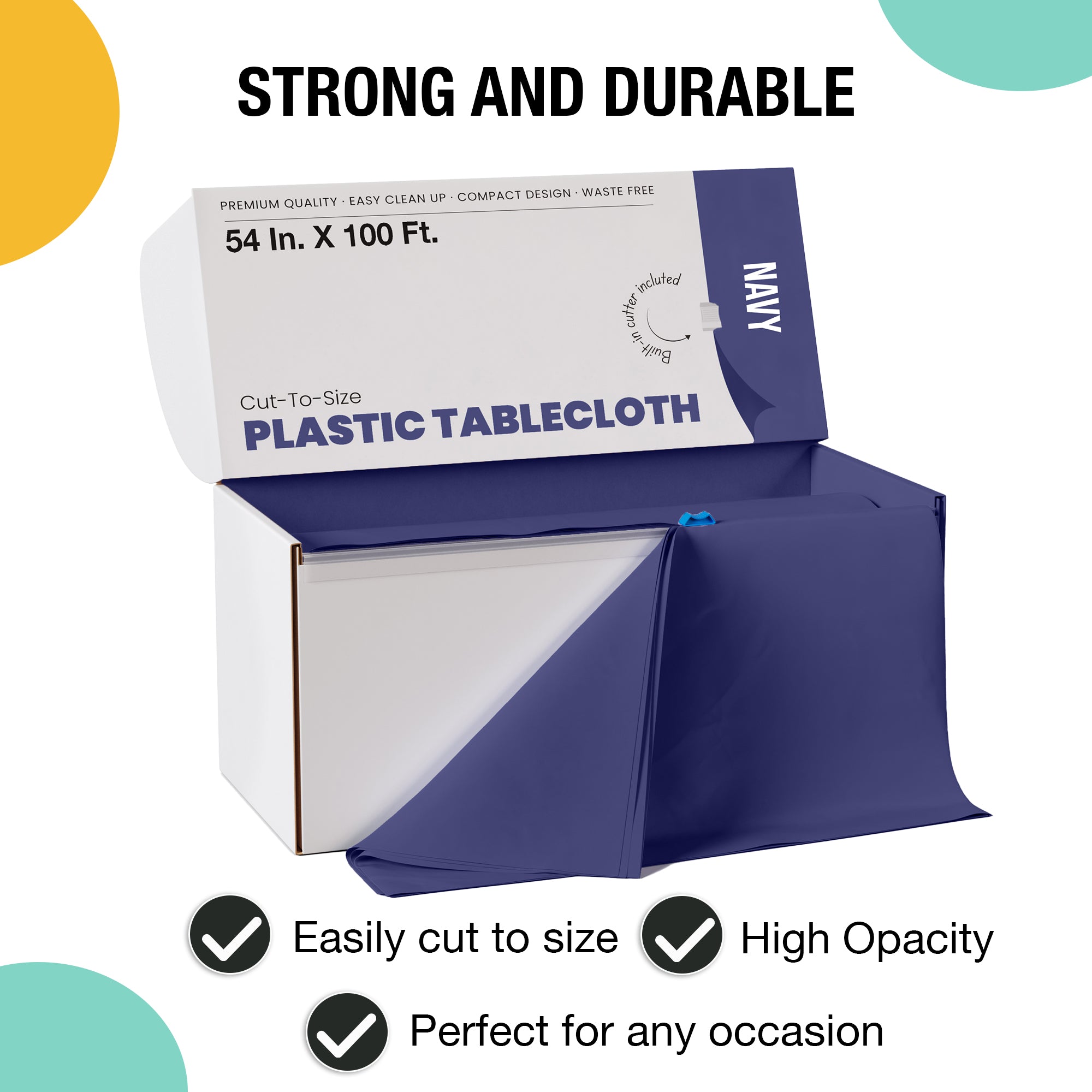 54 in. x 100 Ft. Cut To Size Table Roll | Navy