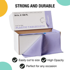 54 in. x 100 Ft. Cut To Size Table Roll  | Lavender | Case of 6
