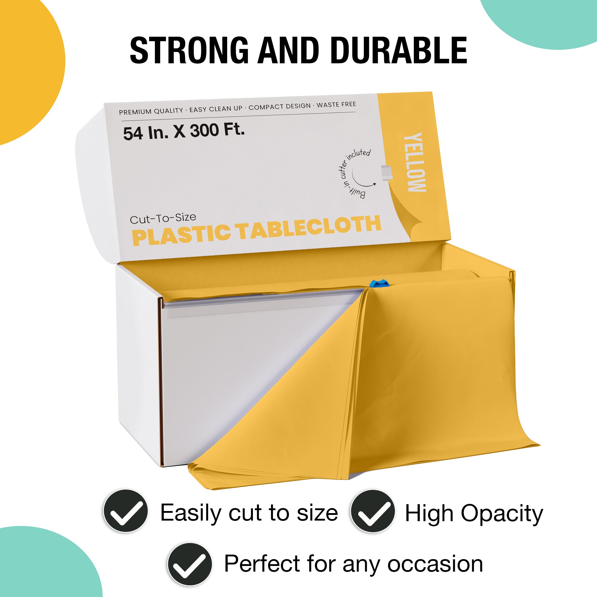 54 in. x 300 Ft. Cut To Size Table Roll | Yellow