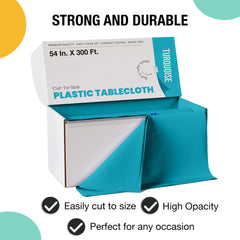 54 in. x 300 Ft. Cut To Size Table Roll  | Turquoise | Case of 4