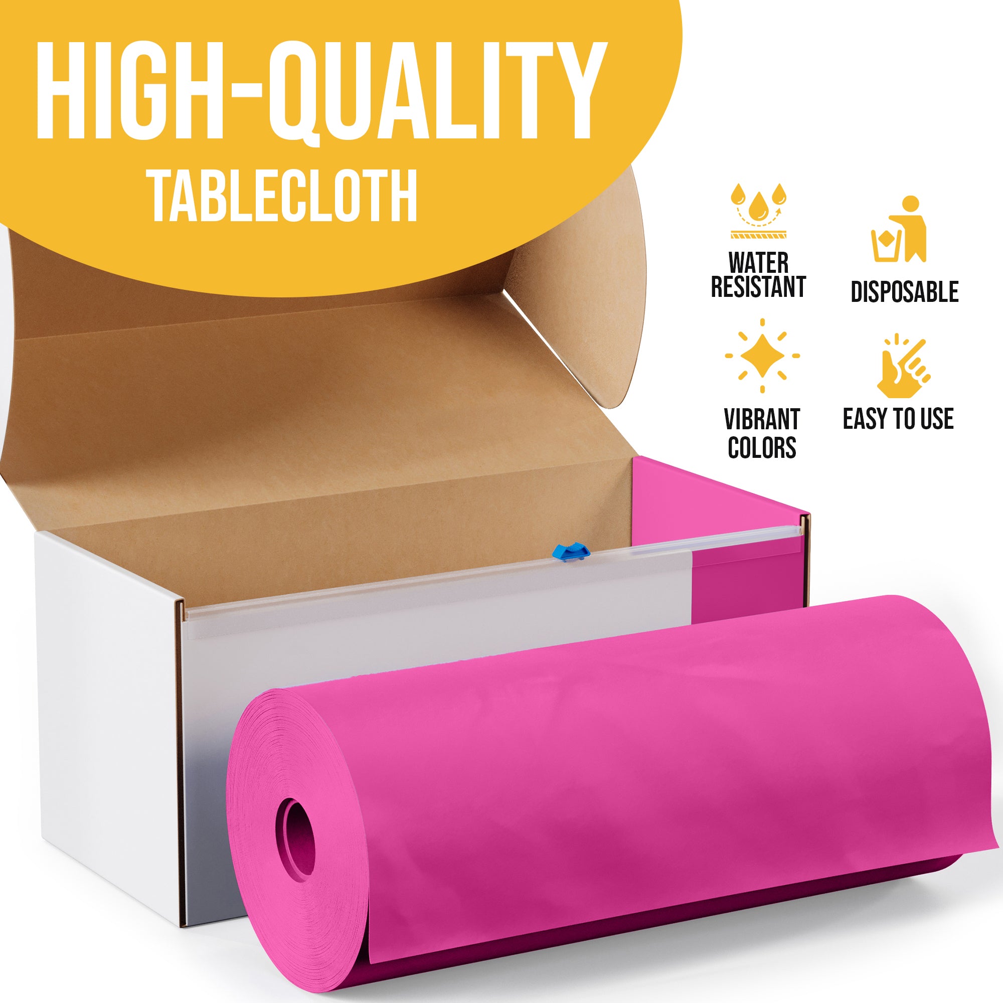 54 in. x 100 Ft. Cut To Size Table Roll  | Cerise | Case of 6