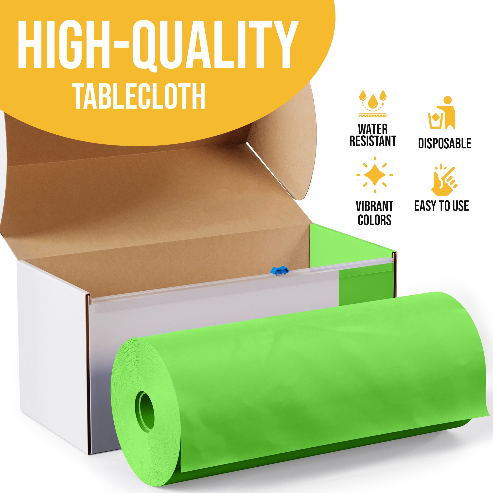 54 in. x 300 Ft. Cut To Size Table Roll  | Lime Green | Case of 4