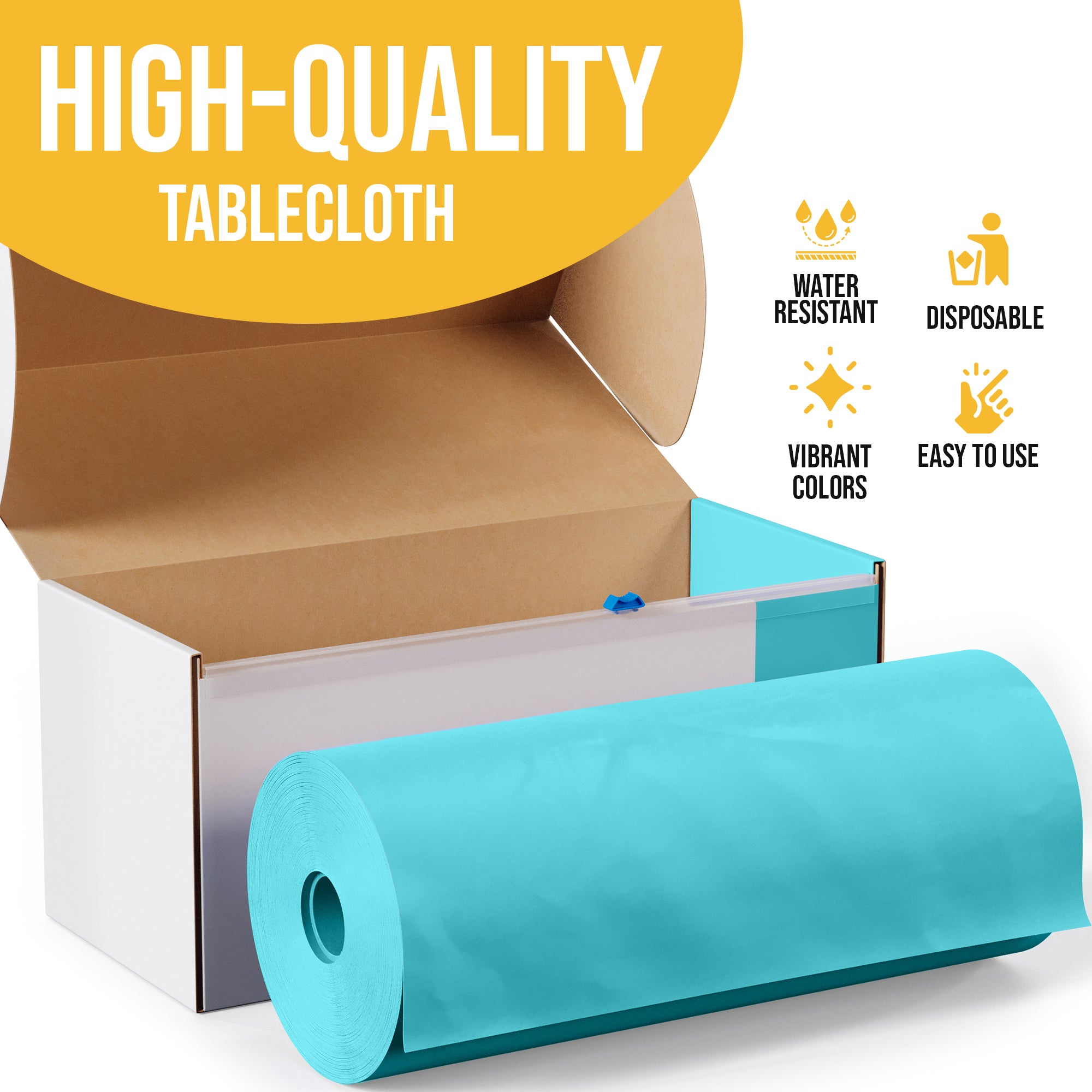 54 in. x 100 Ft. Cut To Size Table Roll  | Light Blue | Case of 6