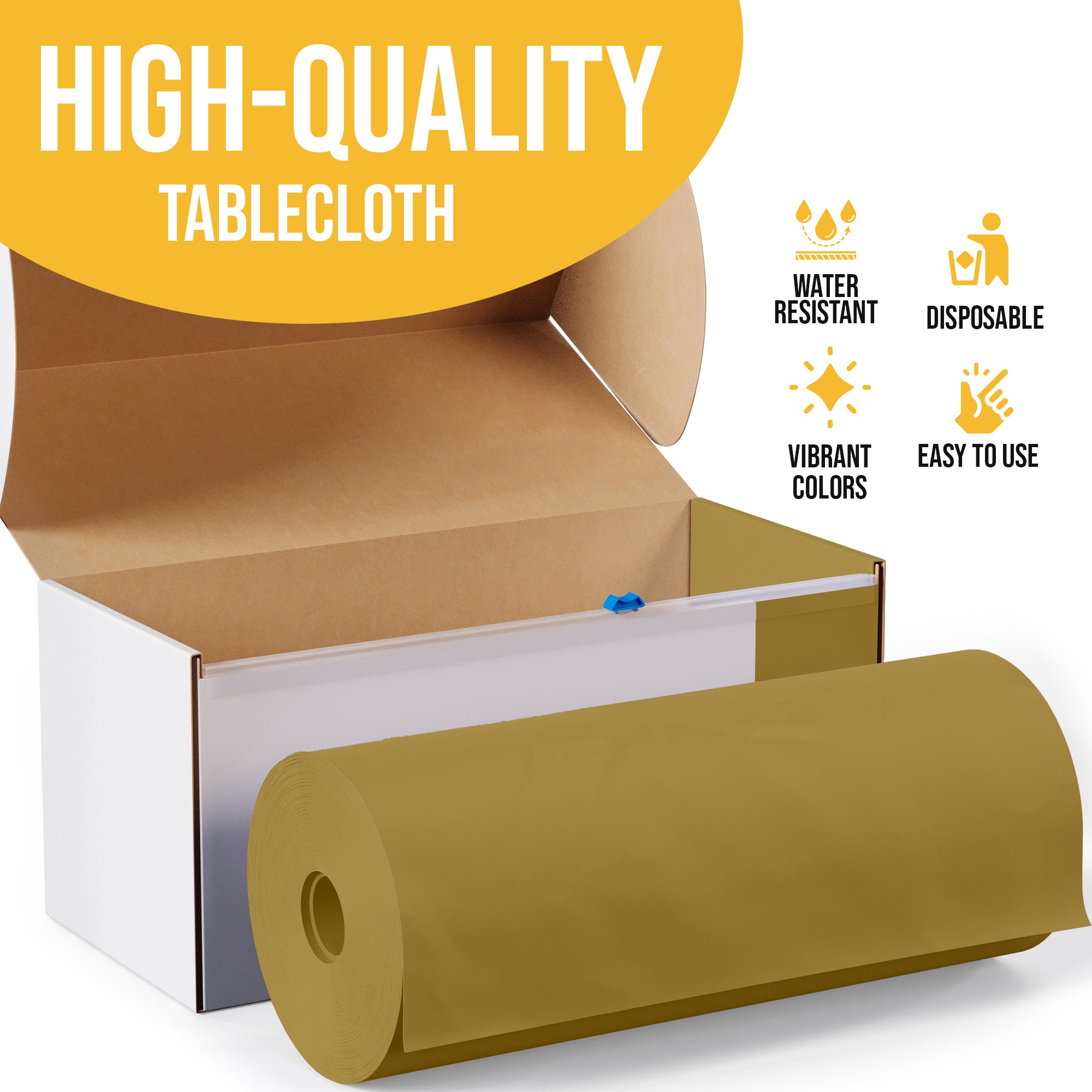 54 in. x 300 Ft. Cut To Size Table Roll  | Gold | Case of 4