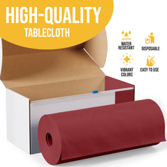 54 in. x 100 Ft. Cut To Size Table Roll | Burgundy