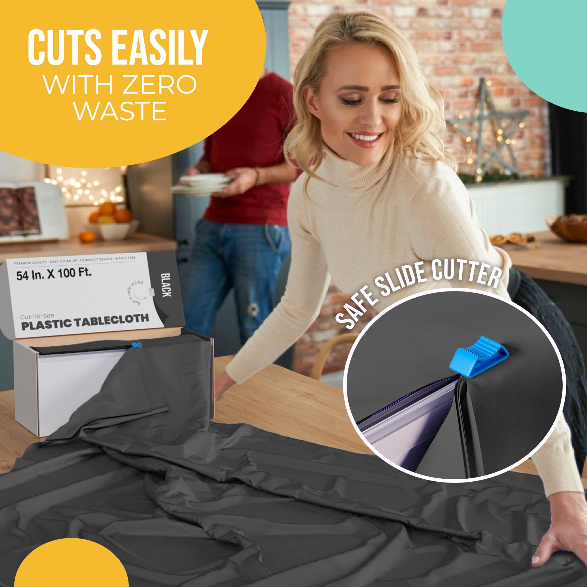54 in. x 100 Ft. Cut To Size Table Roll | Black