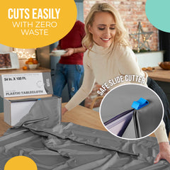 54 in. x 100 Ft. Cut To Size Table Roll | Silver