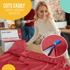 54 in. x 100 Ft. Cut To Size Table Roll | Red