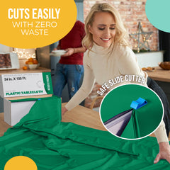 54 in. x 100 Ft. Cut To Size Table Roll | Emerald Green
