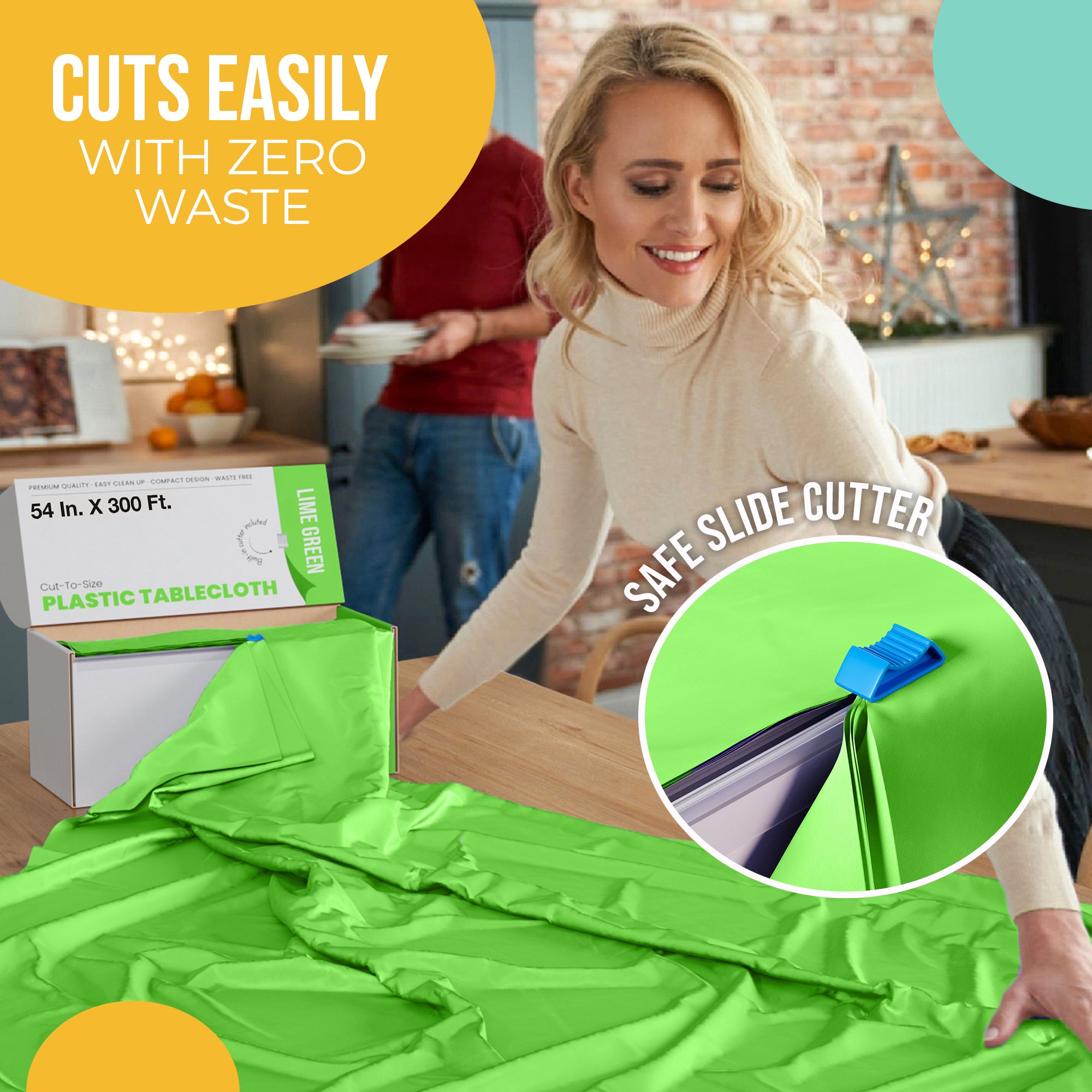 54 in. x 300 Ft. Cut To Size Table Roll | Lime Green