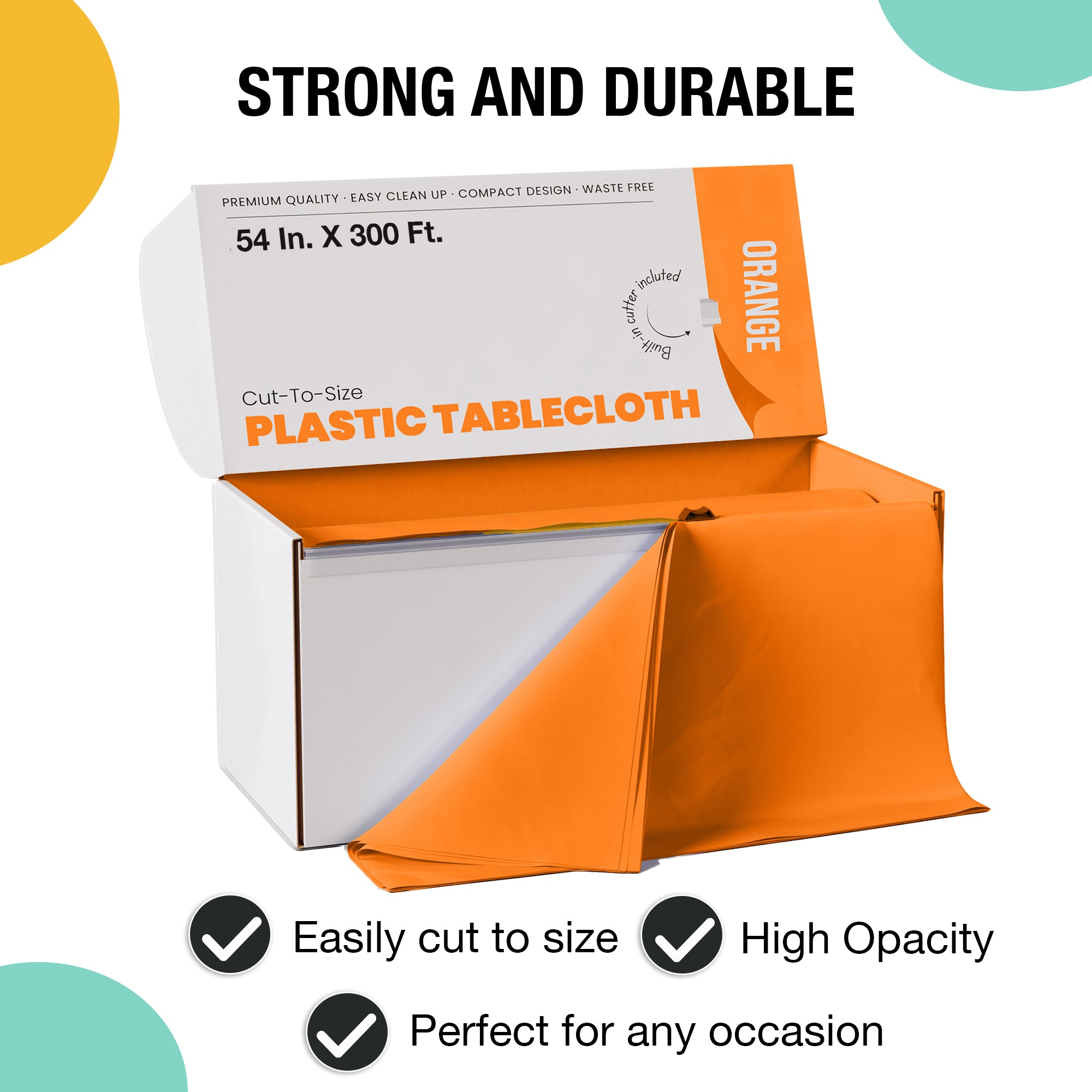 54 in. x 300 Ft. Cut To Size Table Roll | Orange