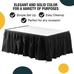 Black Plastic Table Skirt | 14 ft. x 29 in.