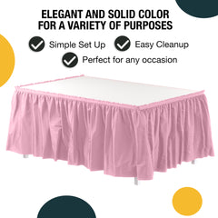 Pink Plastic Table Skirt | 168 in. x 29 in.