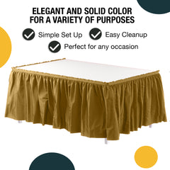 Gold Plastic Table Skirt | 168 in. x 29 in.