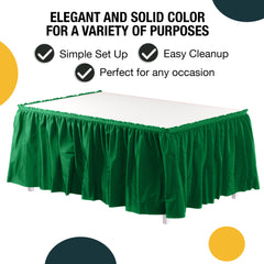 Emerald Green Plastic Table Skirt | 168 in. x 29 in. | Case of 48