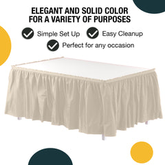 Ivory Plastic Table Skirt | 14 ft. x 29 in.