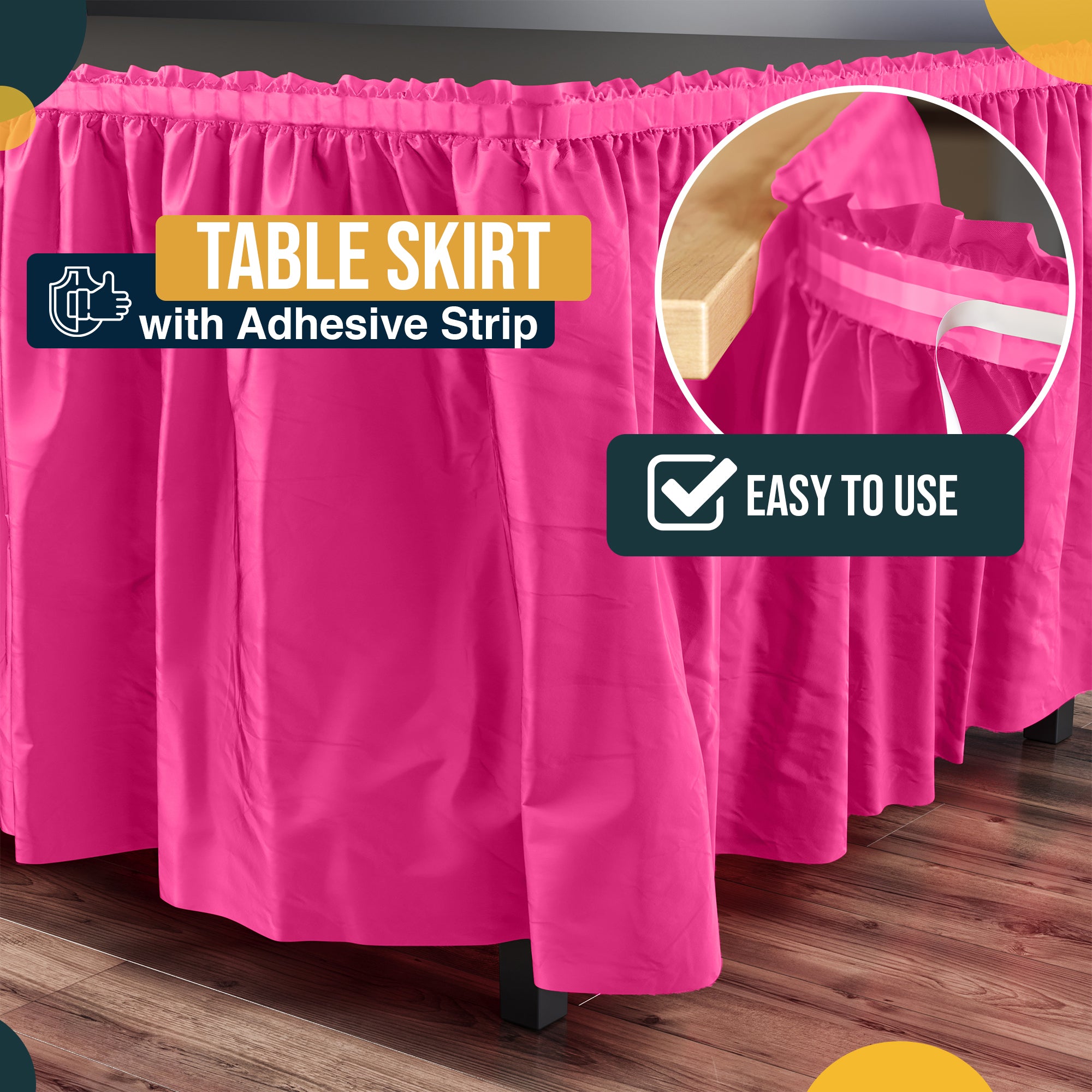 Cerise Plastic Table Skirt | 14 ft. x 29 in.
