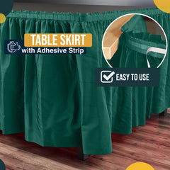 Dark Green Plastic Table Skirt | 14 ft. x 29 in.