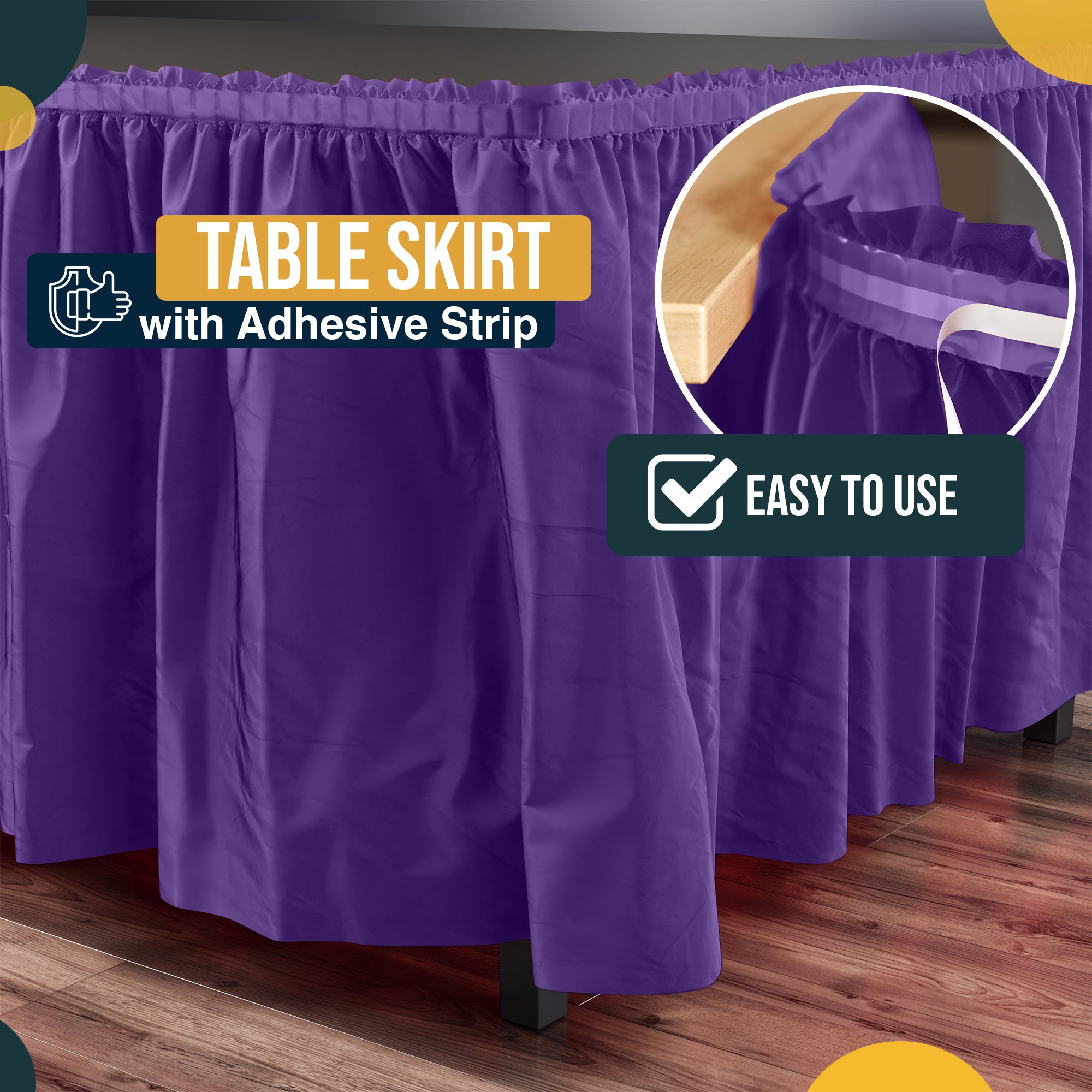 Purple Plastic Table Skirt | 168 in. x 29 in. | Case of 48