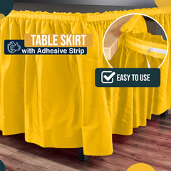 Yellow Plastic Table Skirt | 168 in. x 29 in.