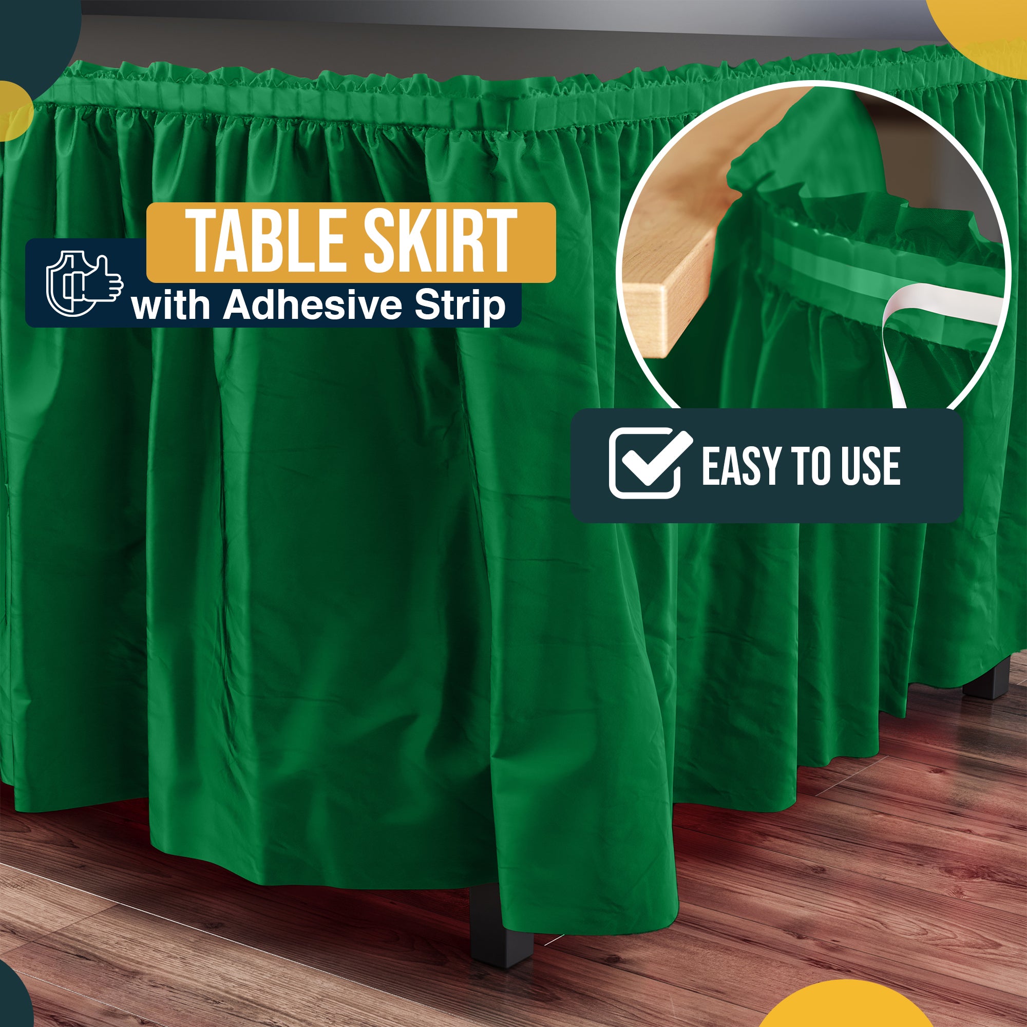 Emerald Green Plastic Table Skirt | 168 in. x 29 in. | Case of 48
