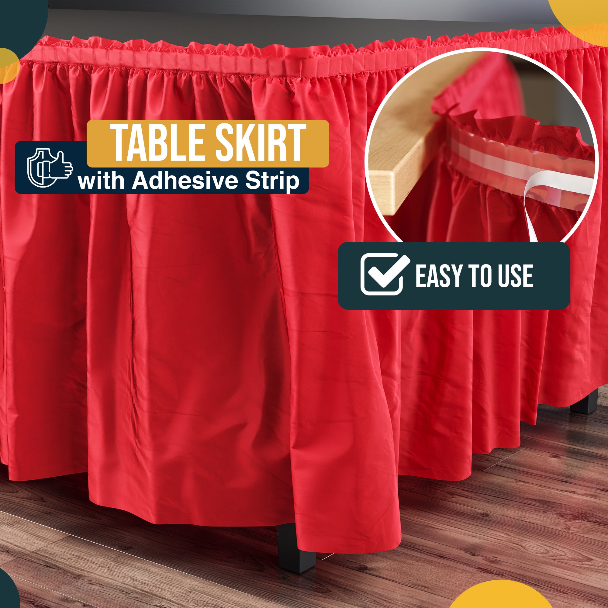 Red Plastic Table Skirt | 14 ft. x 29 in.
