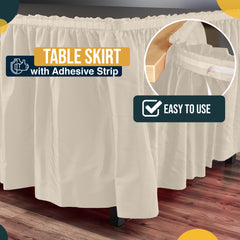 Ivory Plastic Table Skirt | 168 in. x 29 in. | Case of 48