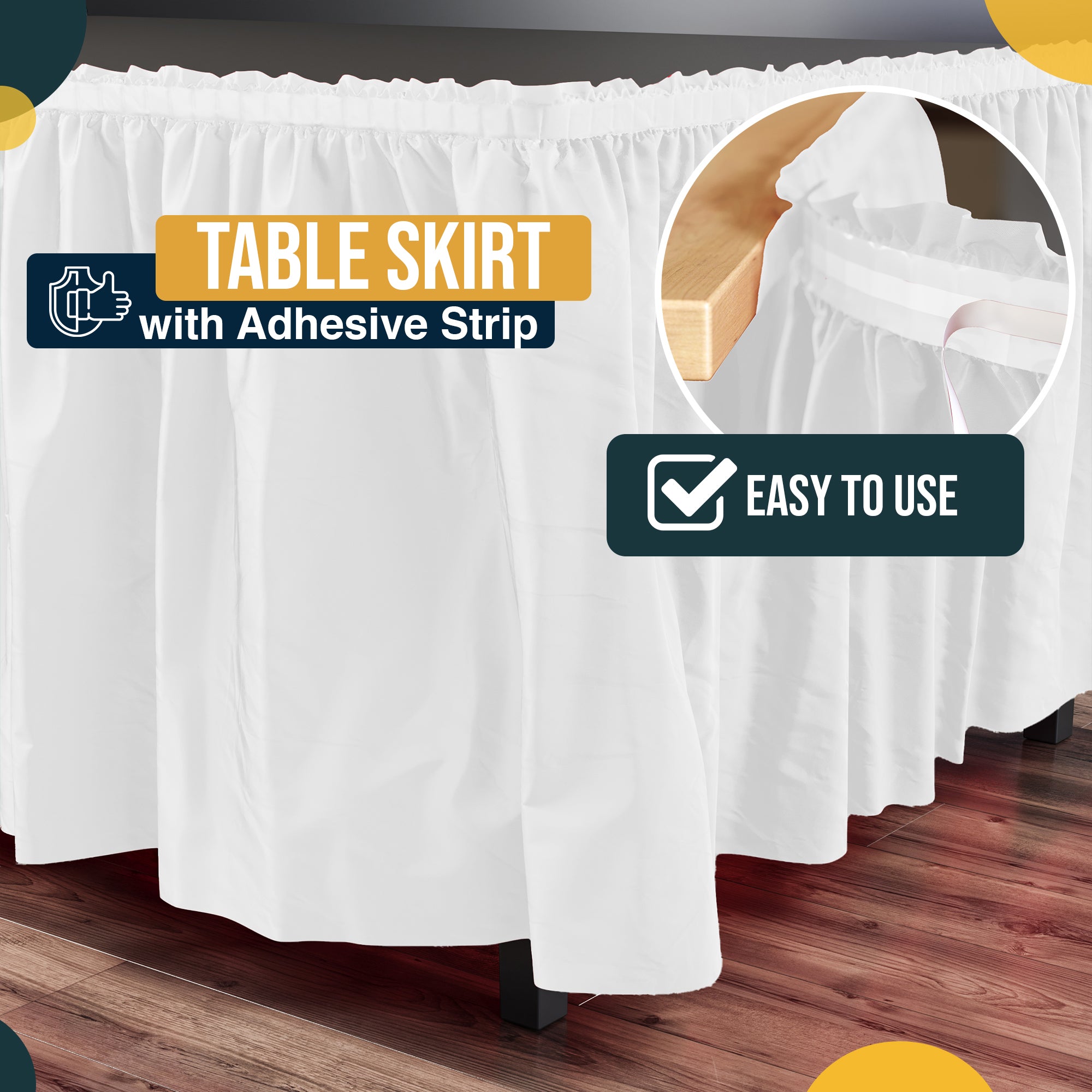 White Plastic Table Skirt | 168 in. x 29 in.