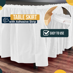 White Plastic Table Skirt | 168 in. x 29 in.