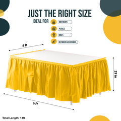 Yellow Plastic Table Skirt | 168 in. x 29 in. | Case of 48