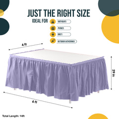 Lavender Plastic Table Skirt | 168 in. x 29 in.