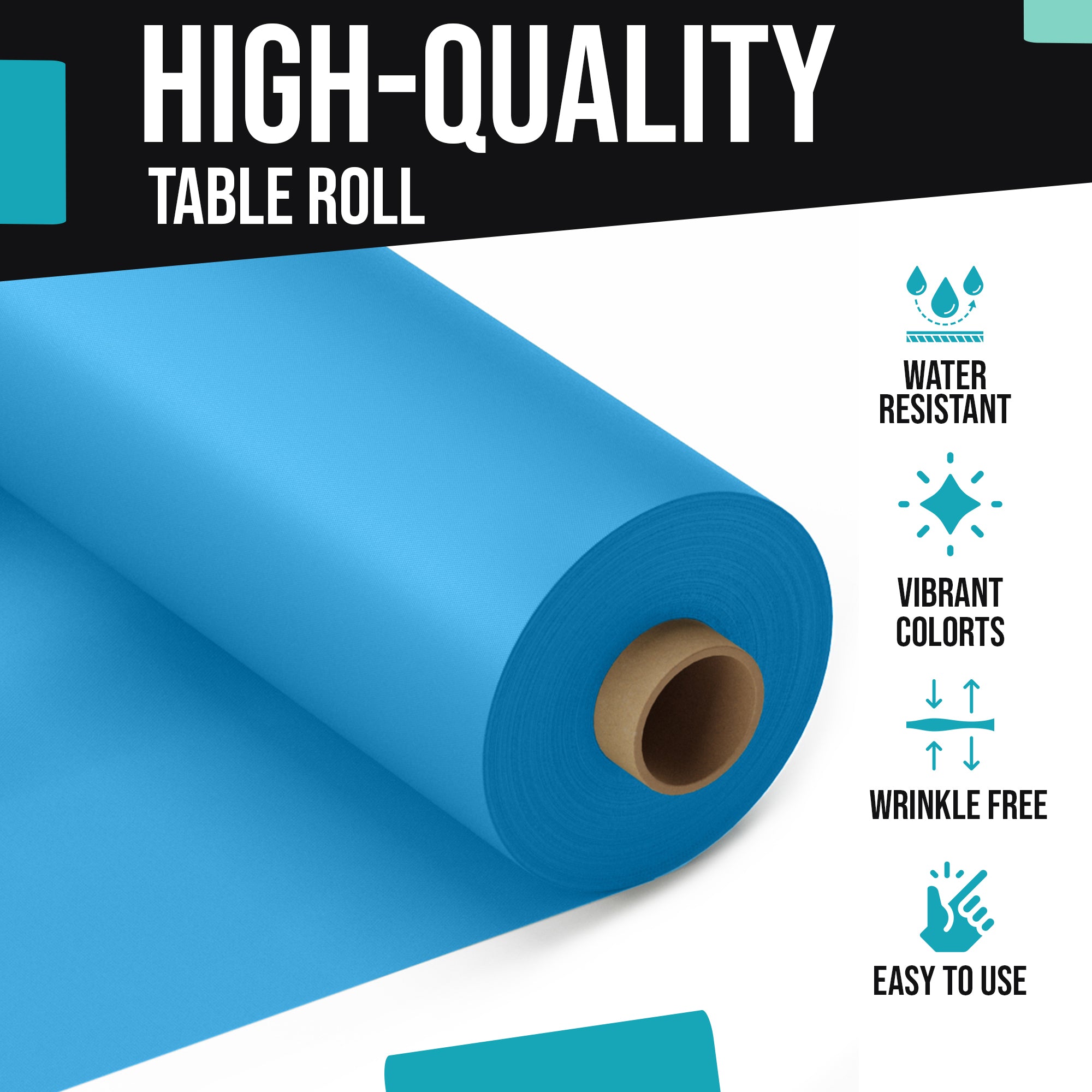 40 in. x 300 Ft. Premium Turquoise Table Roll | Case of 4