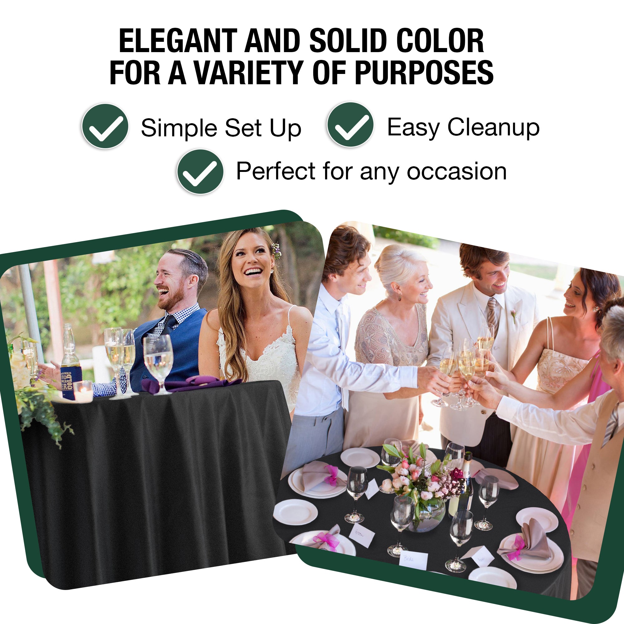 120 in. Premium Round Black Plastic Table Cover | Case of 60