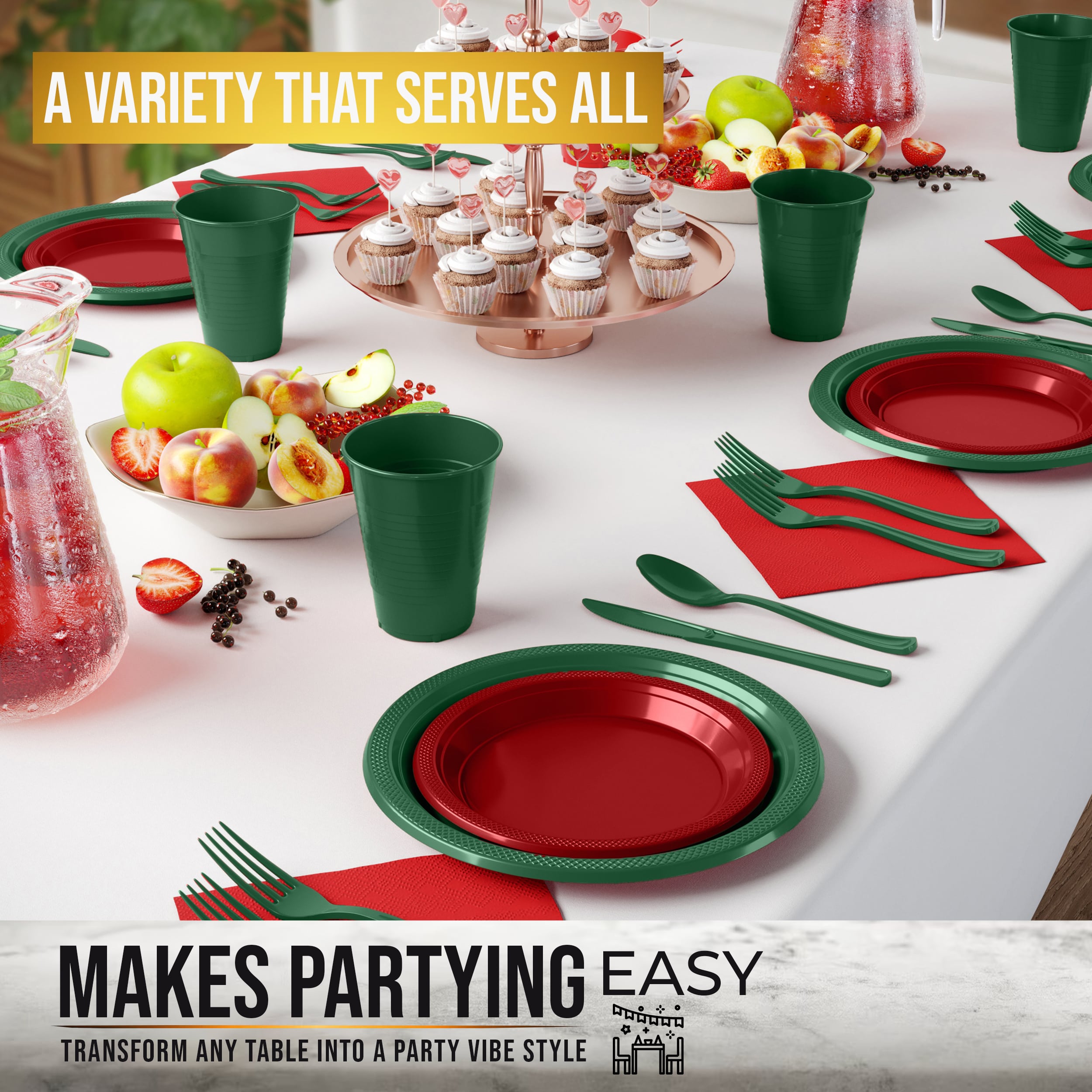 350 Pcs Holiday Disposable Tableware Set