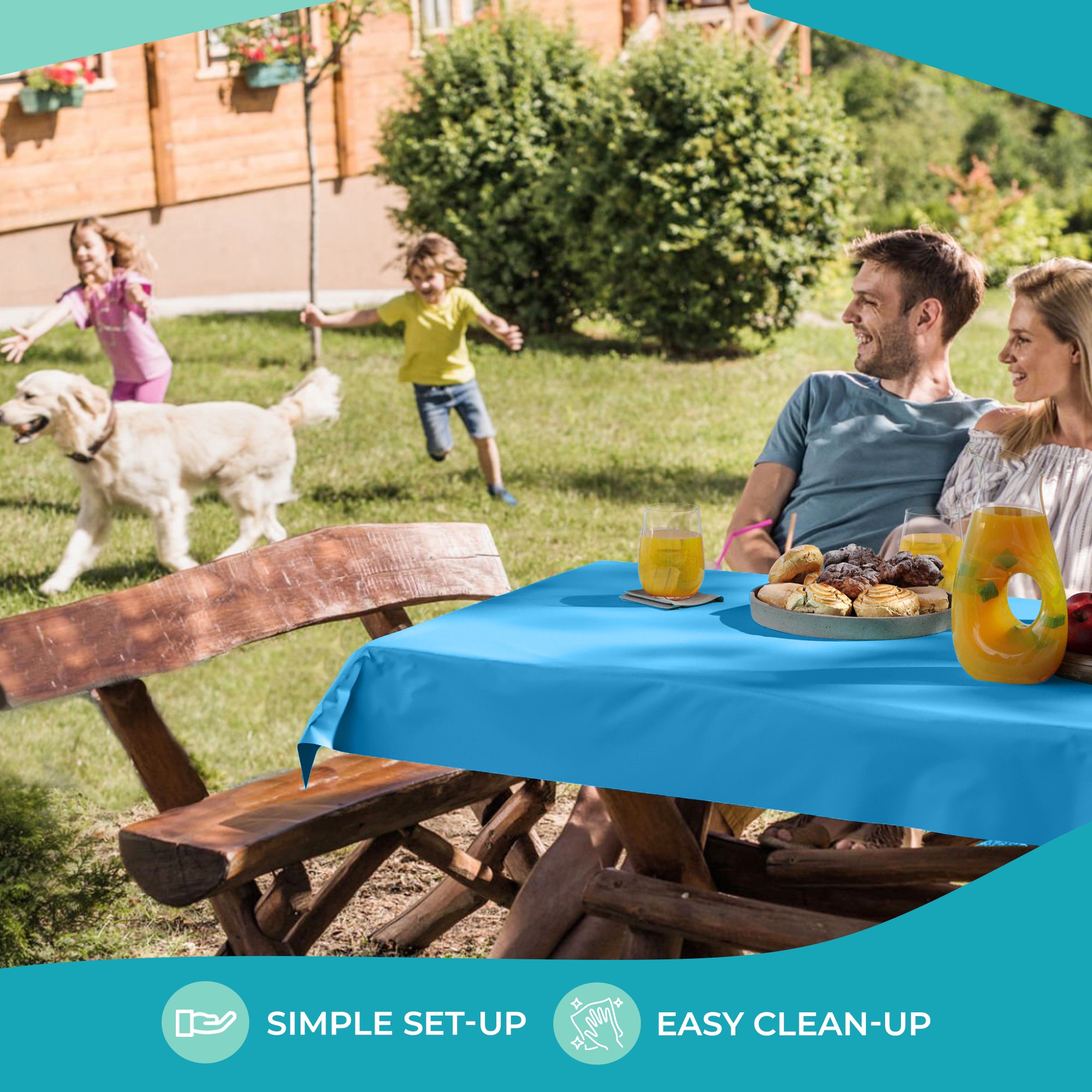 40 in. x 300 Ft. Premium Turquoise Table Roll | Case of 4