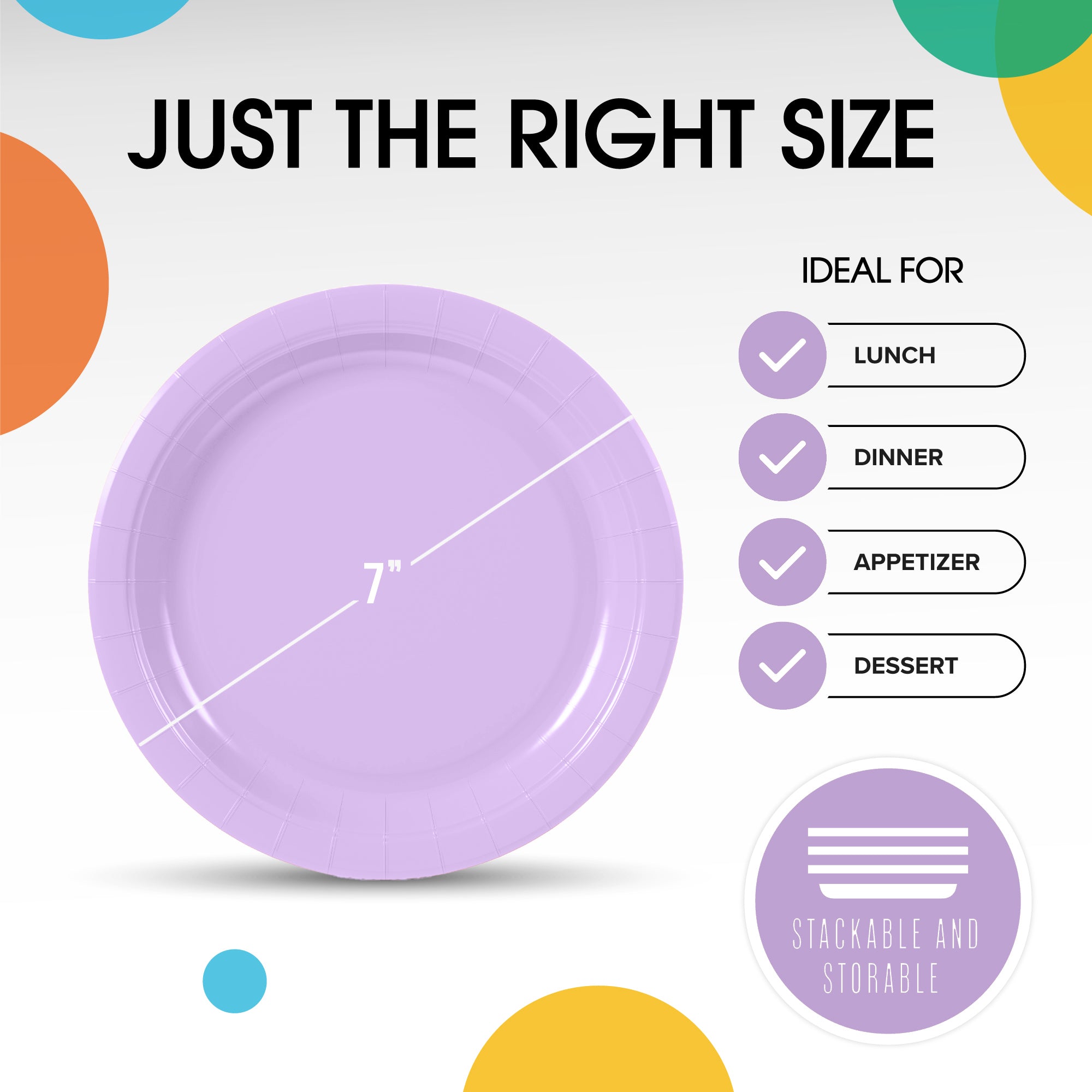 7 In. Lavender Paper Plates - 20 Ct.