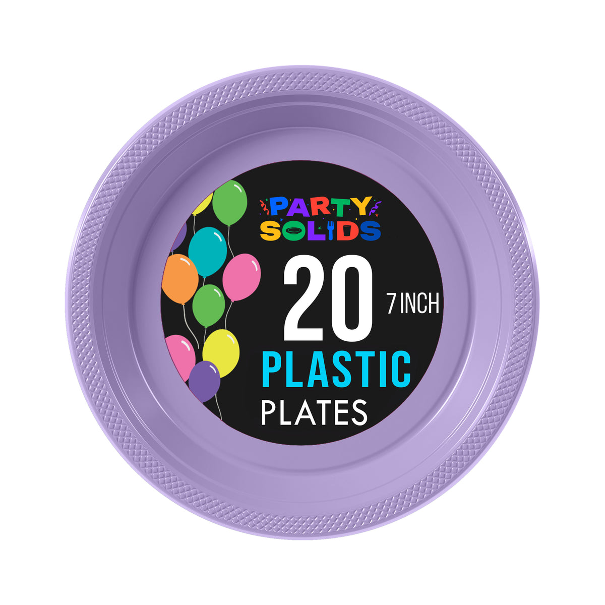 7 In. Lavender Plastic Plates - 20 Ct.